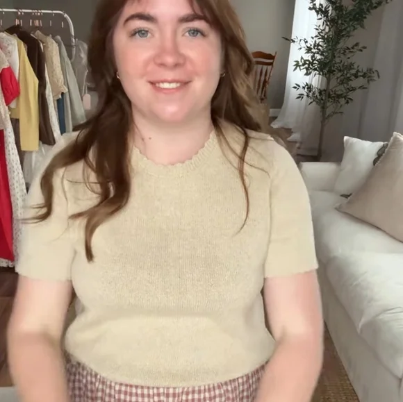 Shop Dahl Louise Sweater Tee Cotton Linen Blend Medium - Picture 2 of 5